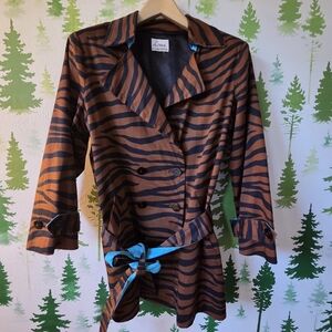 Linea by Louis Dell'Olio Brown and Black Tiger Print Coat
